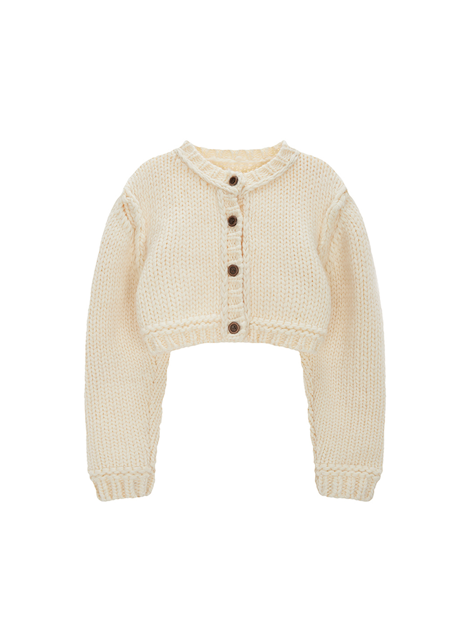 羊毛針織短版外套 象牙白