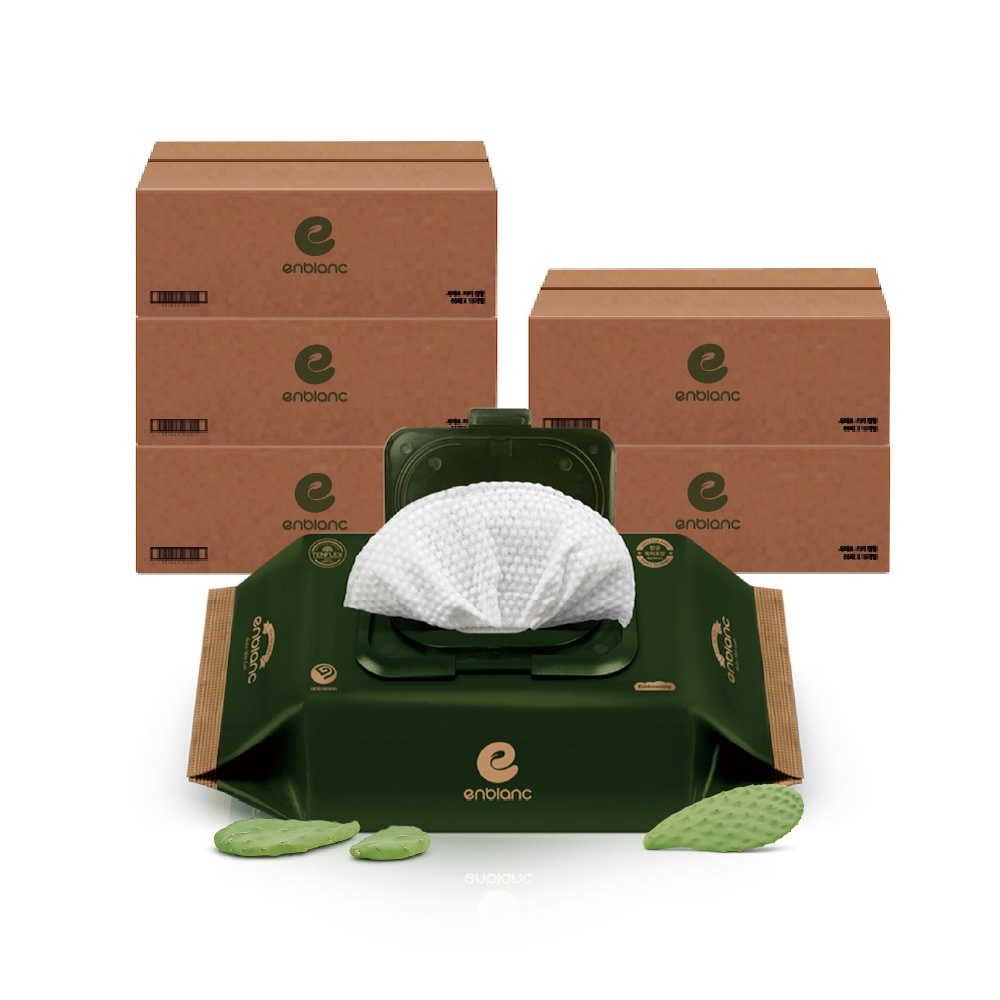 ENBLANC 銀離子抗菌｜極厚仙人掌｜有蓋大包純水濕紙巾｜68抽50包