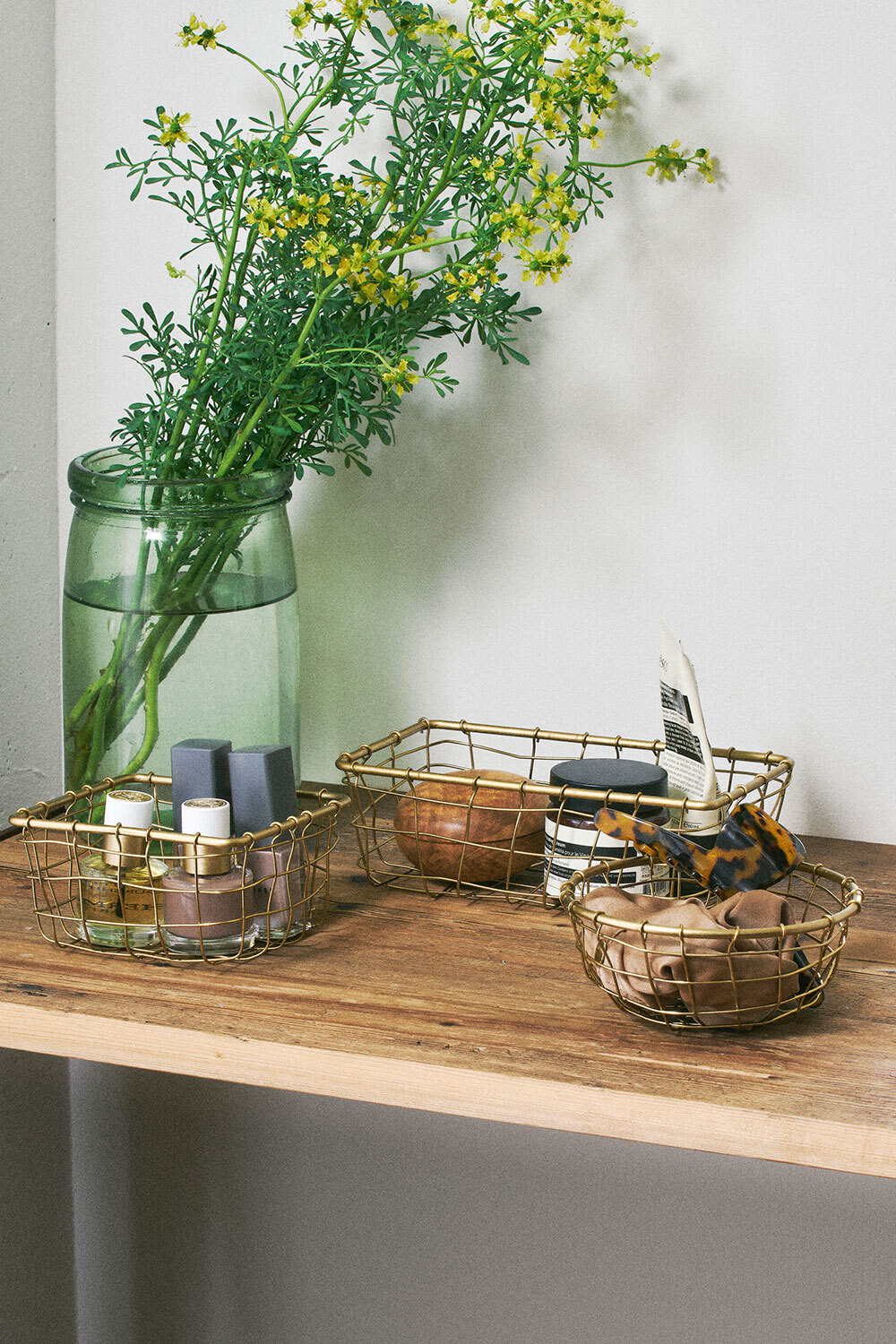 fog linen work - 金色鐵製水果籃 SS