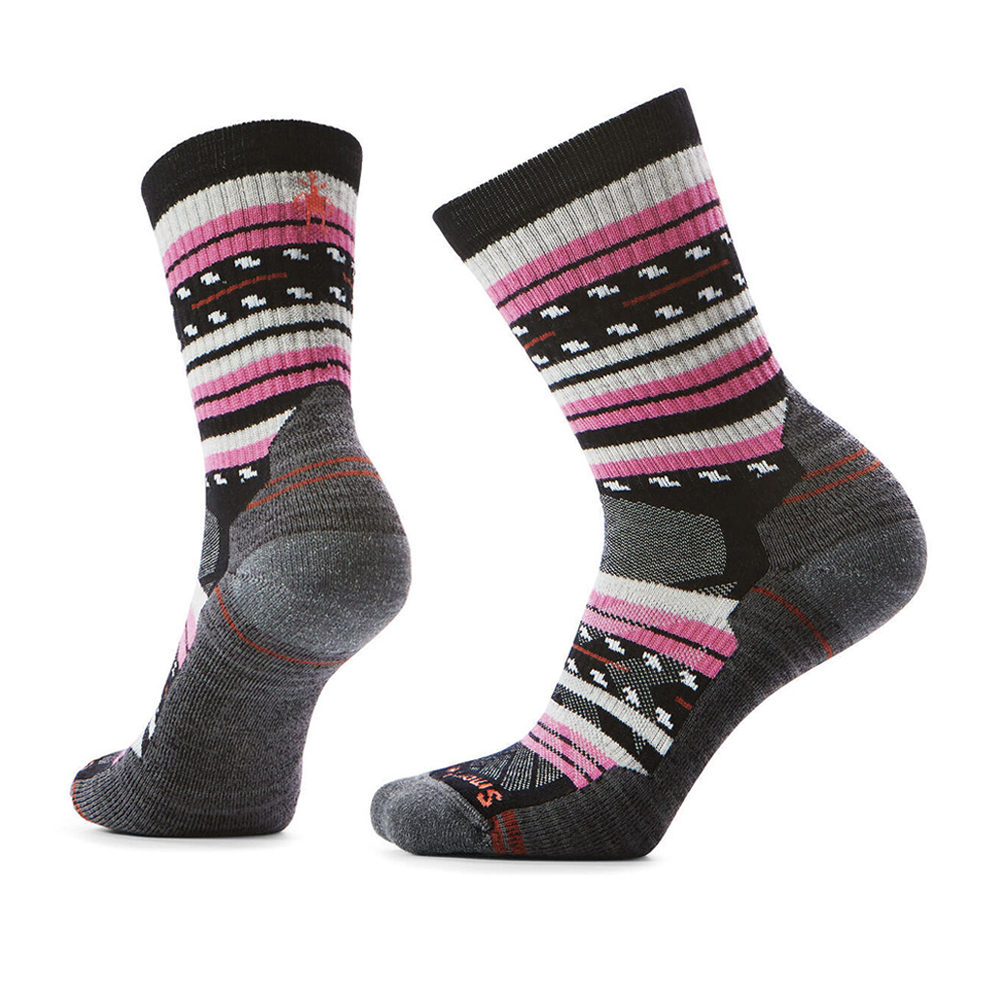 【Smartwool】女機能戶外全輕量減震瑪格麗特紋中長襪 黑色 / SW001586