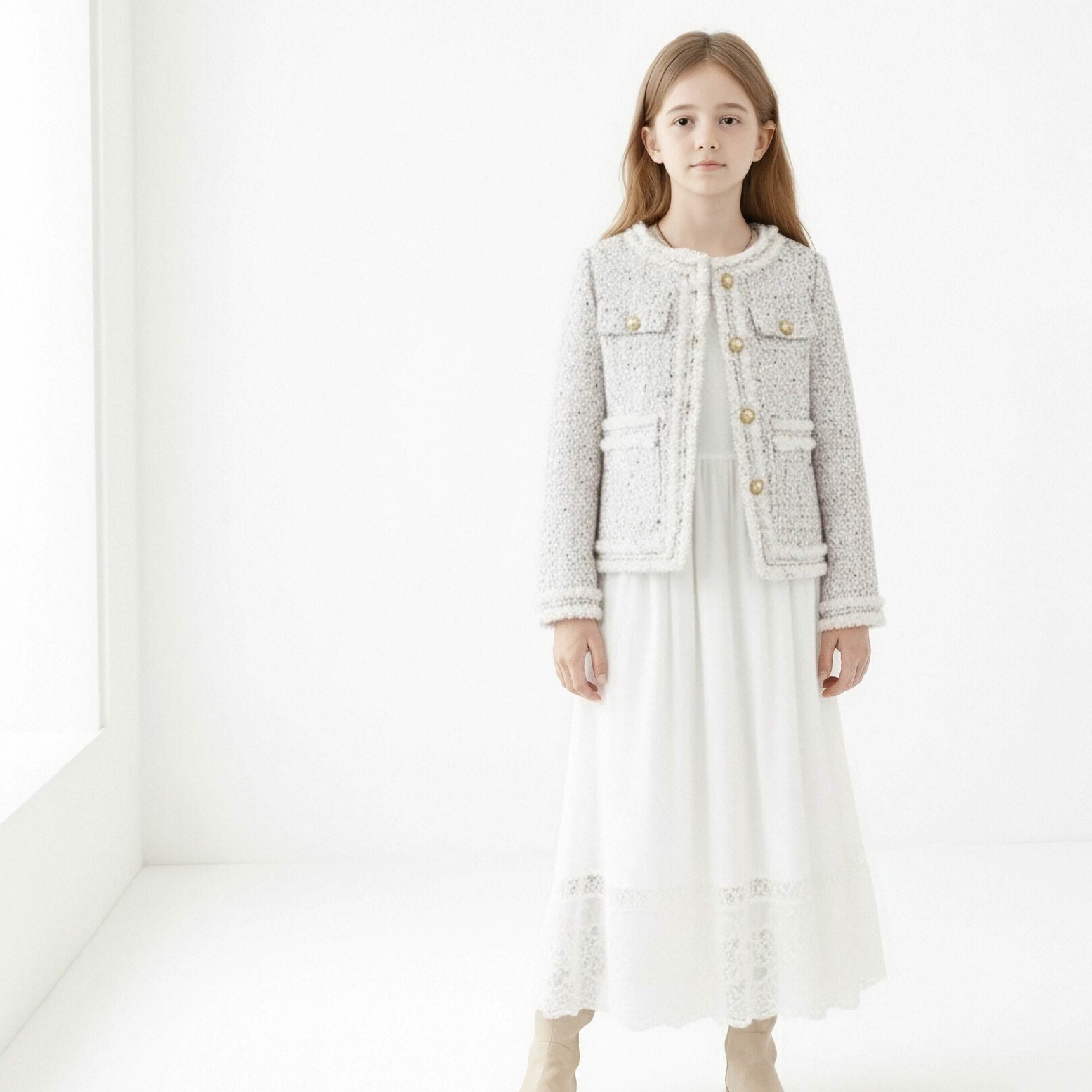 【H55123】氣質小香風鋪棉保暖外套