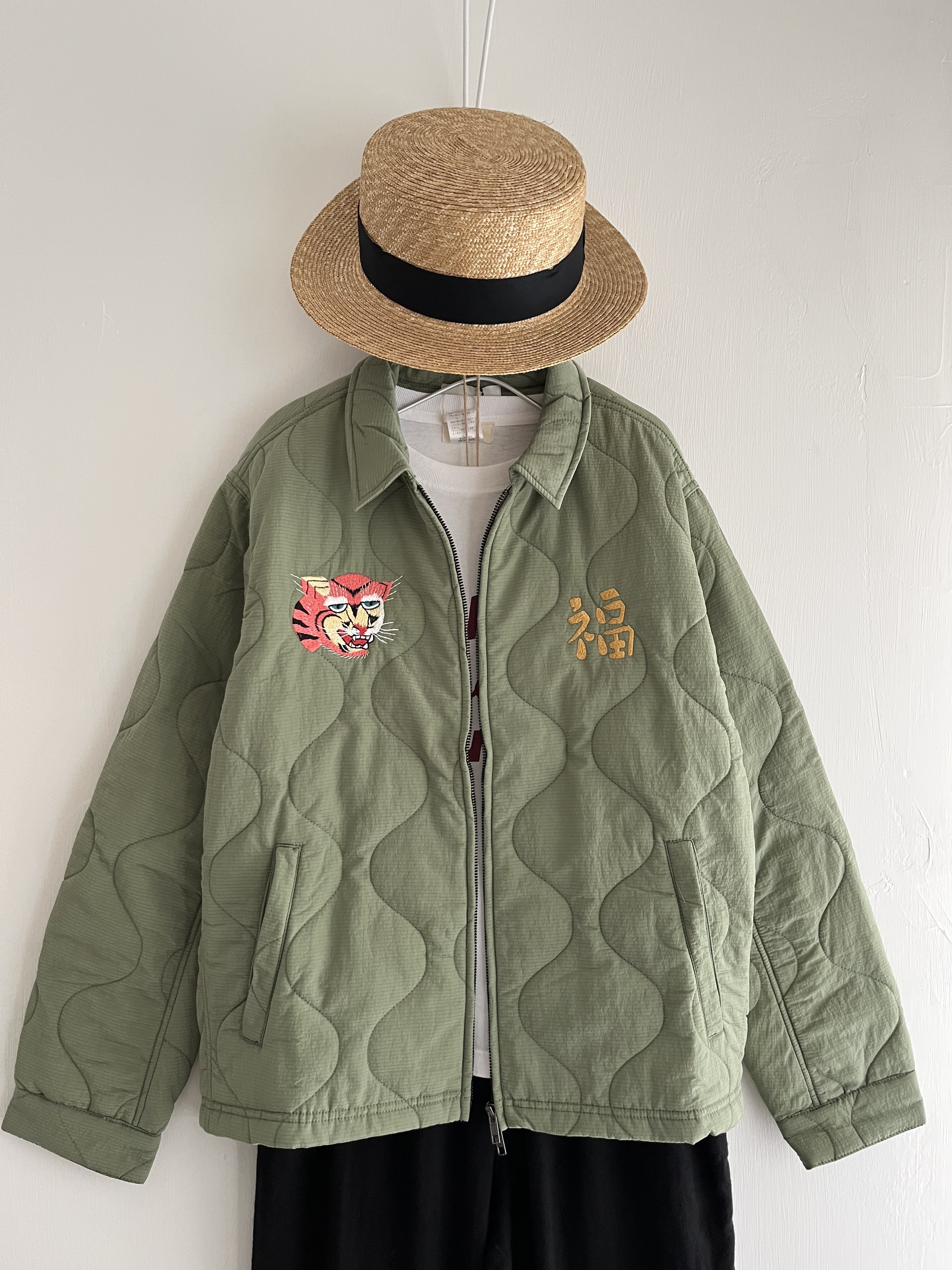 綠色刺繡老虎🐯夾綿褸