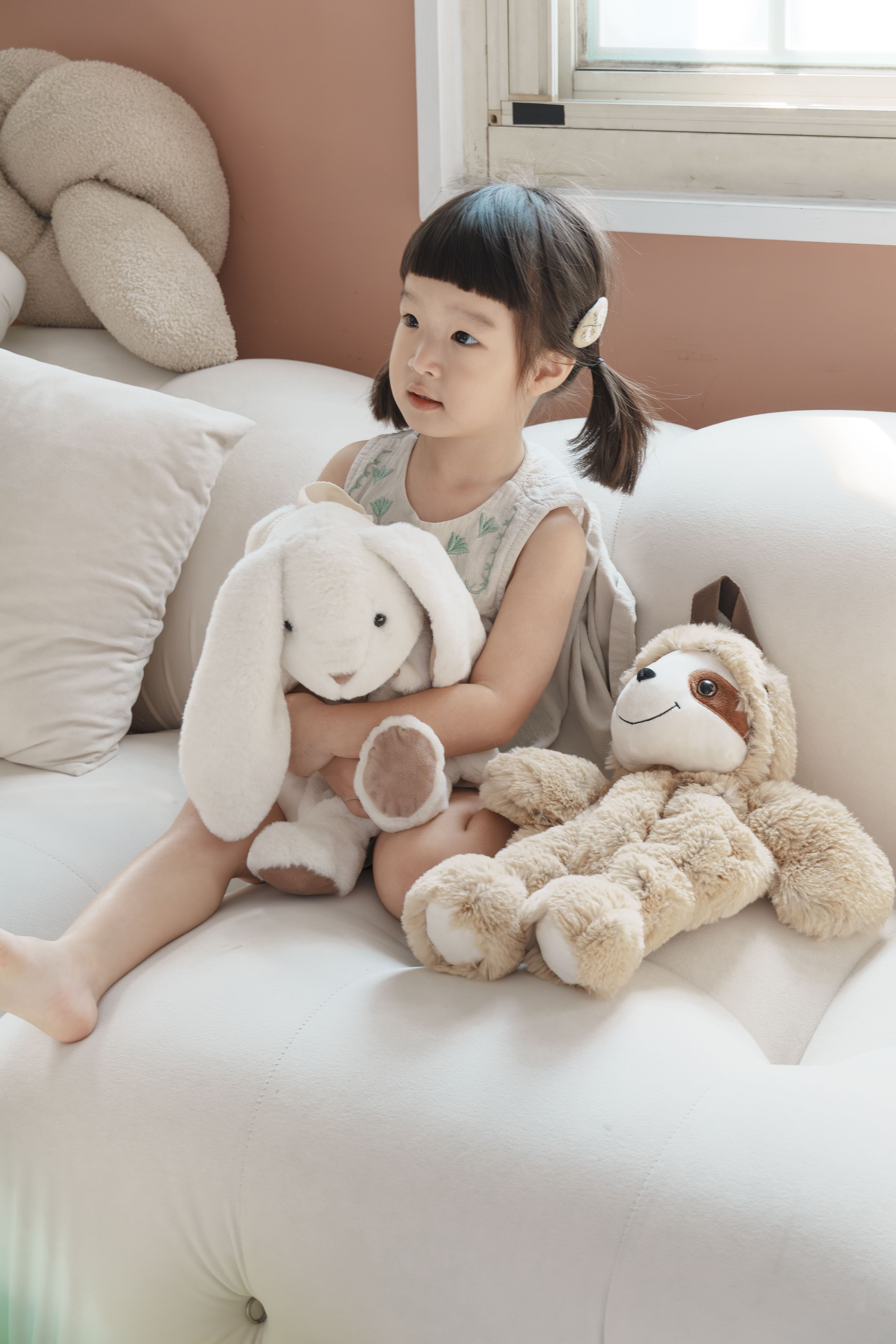 莫菲星球 質感北歐風格後背包 軟綿綿兔寶寶