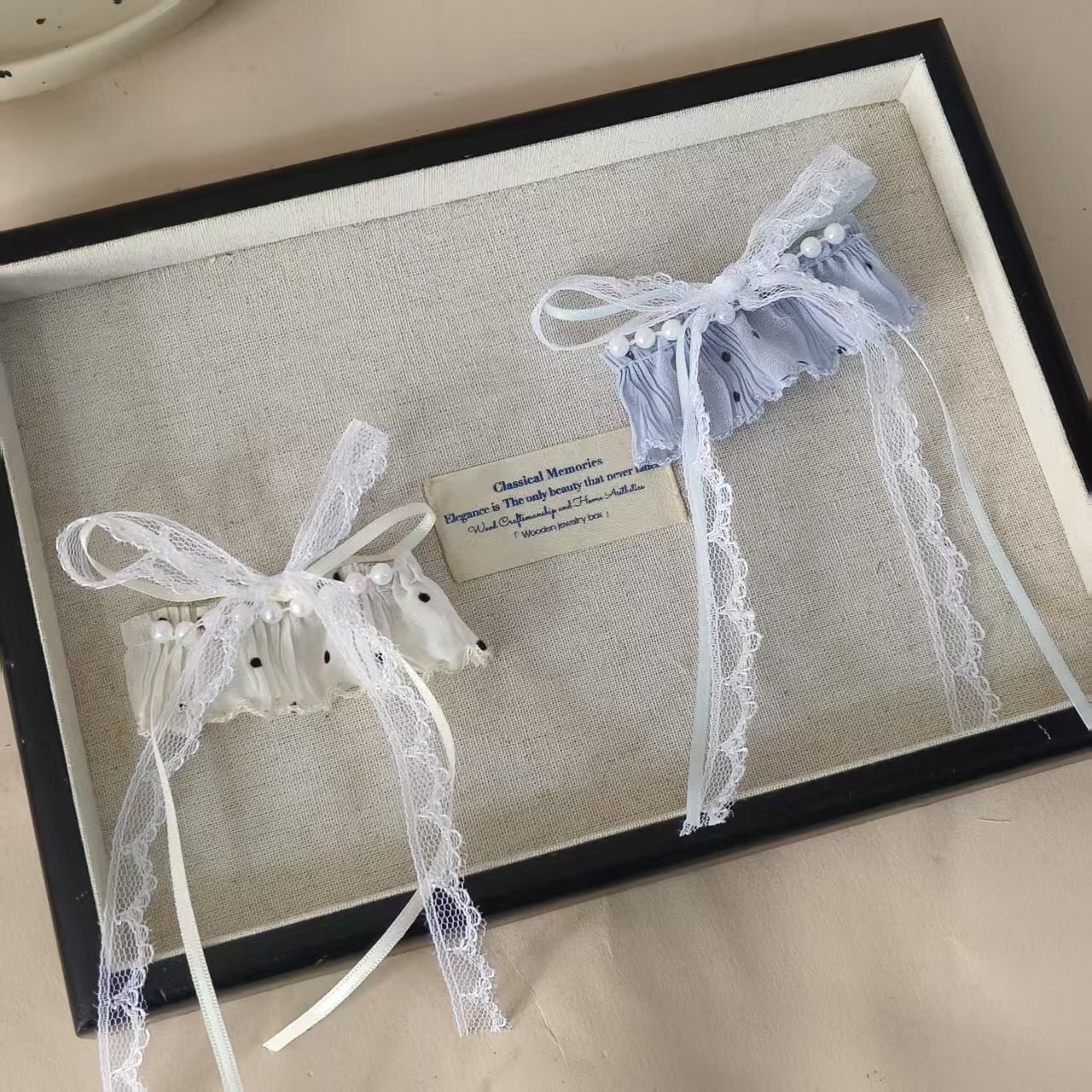 [3 FOR RM10] Ballet Style Polka Dot Lace Ribbon Bow