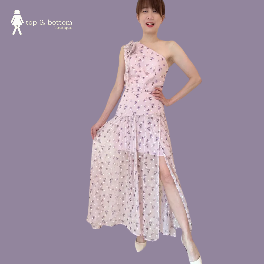 SOFT NET EMBROIDERED FLORAL TOGA CROP TOP