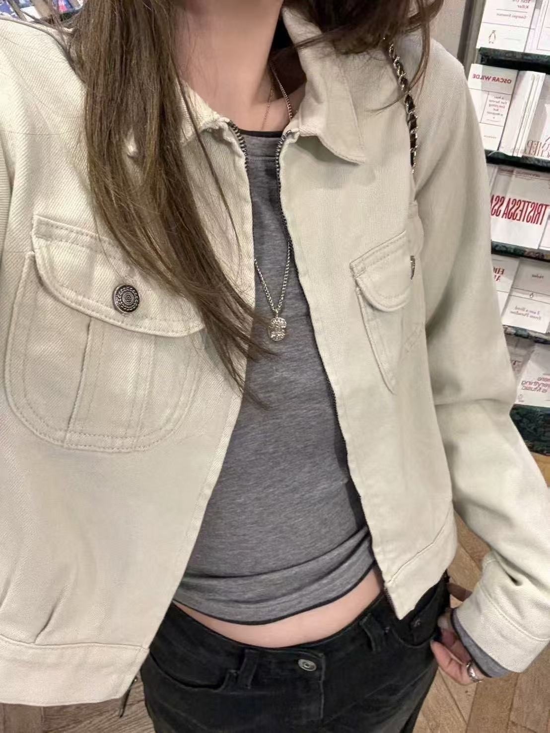 851 美式工裝風拉鍊牛仔外套