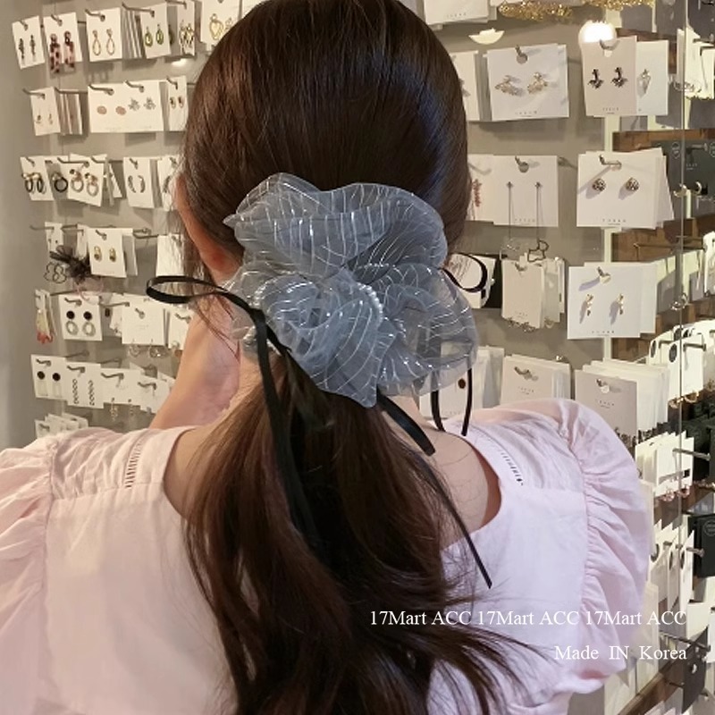 [3 FOR RM10] Elegant Pearl Bow Mesh Scrunchies