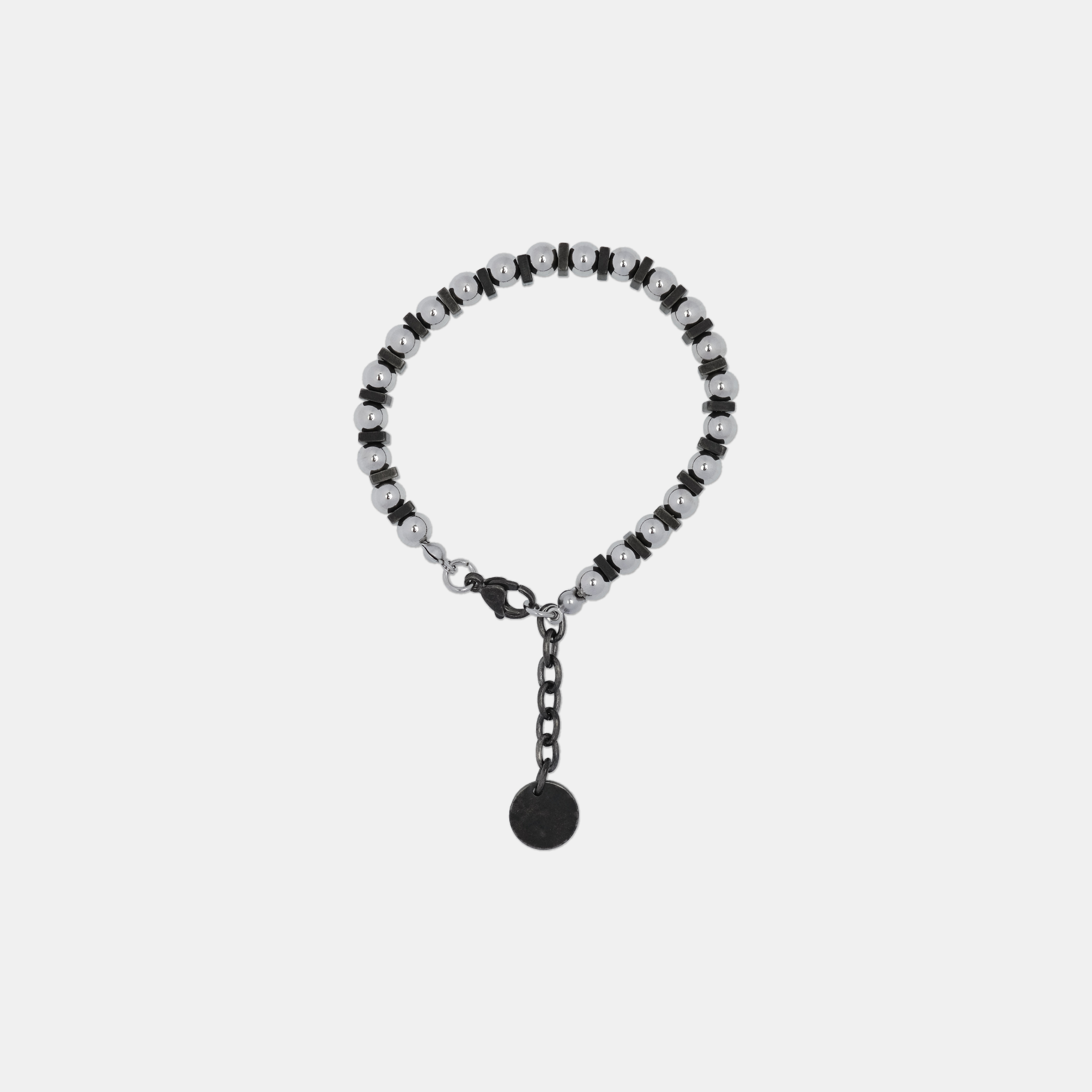 ACR 洗舊 圓珠 混搭 鐵牌 手鍊