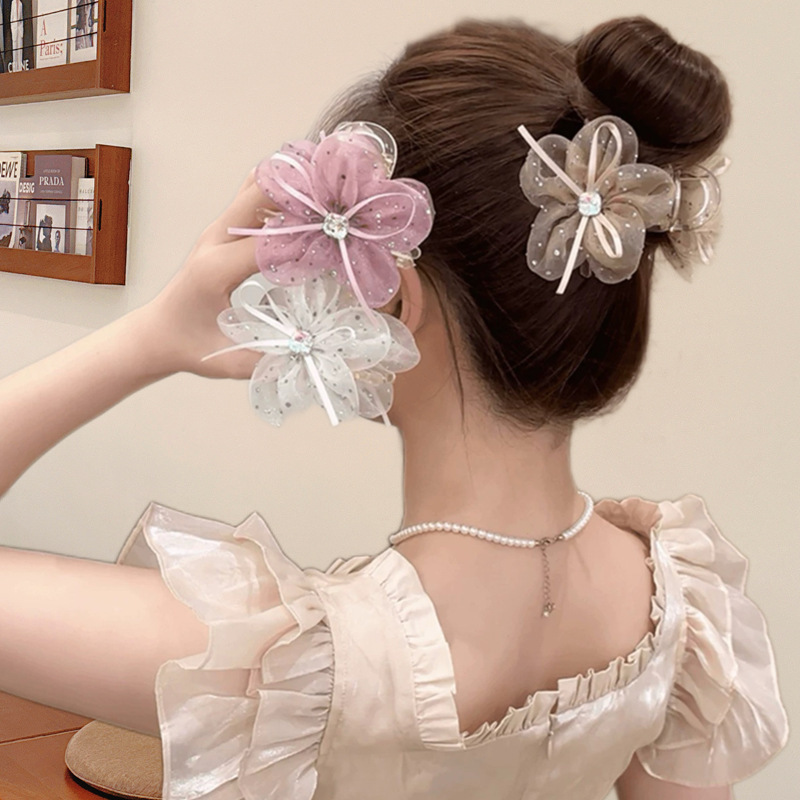 [2 FOR RM10] Fairy Sparkle Mesh Flower Hair Claw