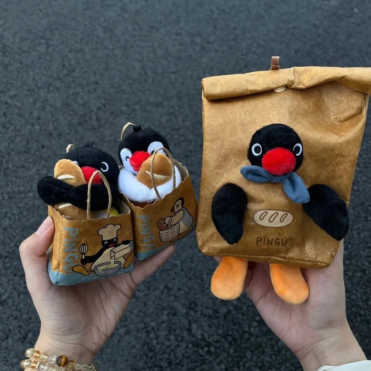 Pingu 企鵝家族 麵包坊 毛絨 公仔 掛件