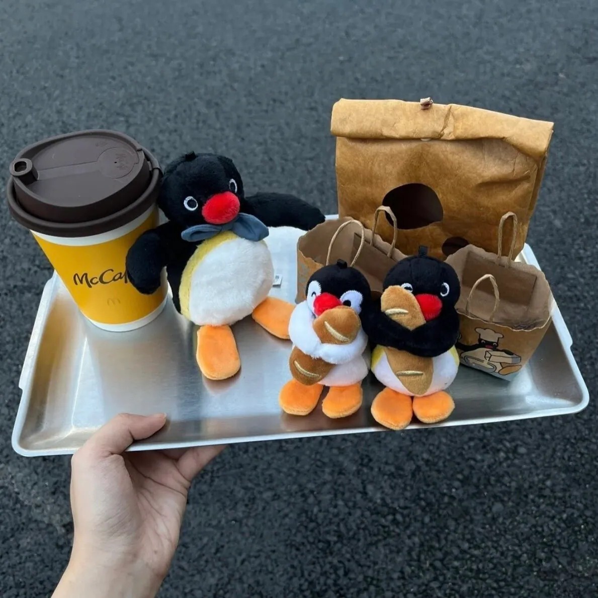 Pingu 企鵝家族 麵包坊 毛絨 公仔 掛件