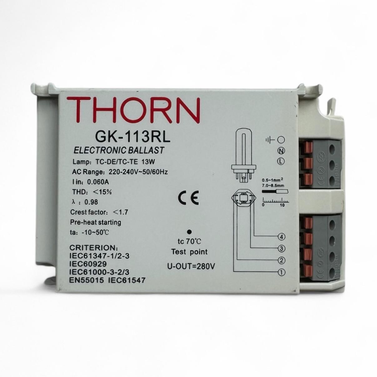 THORN GK-113RL 1 X PLC 13W 變壓器，非調光鎮流器