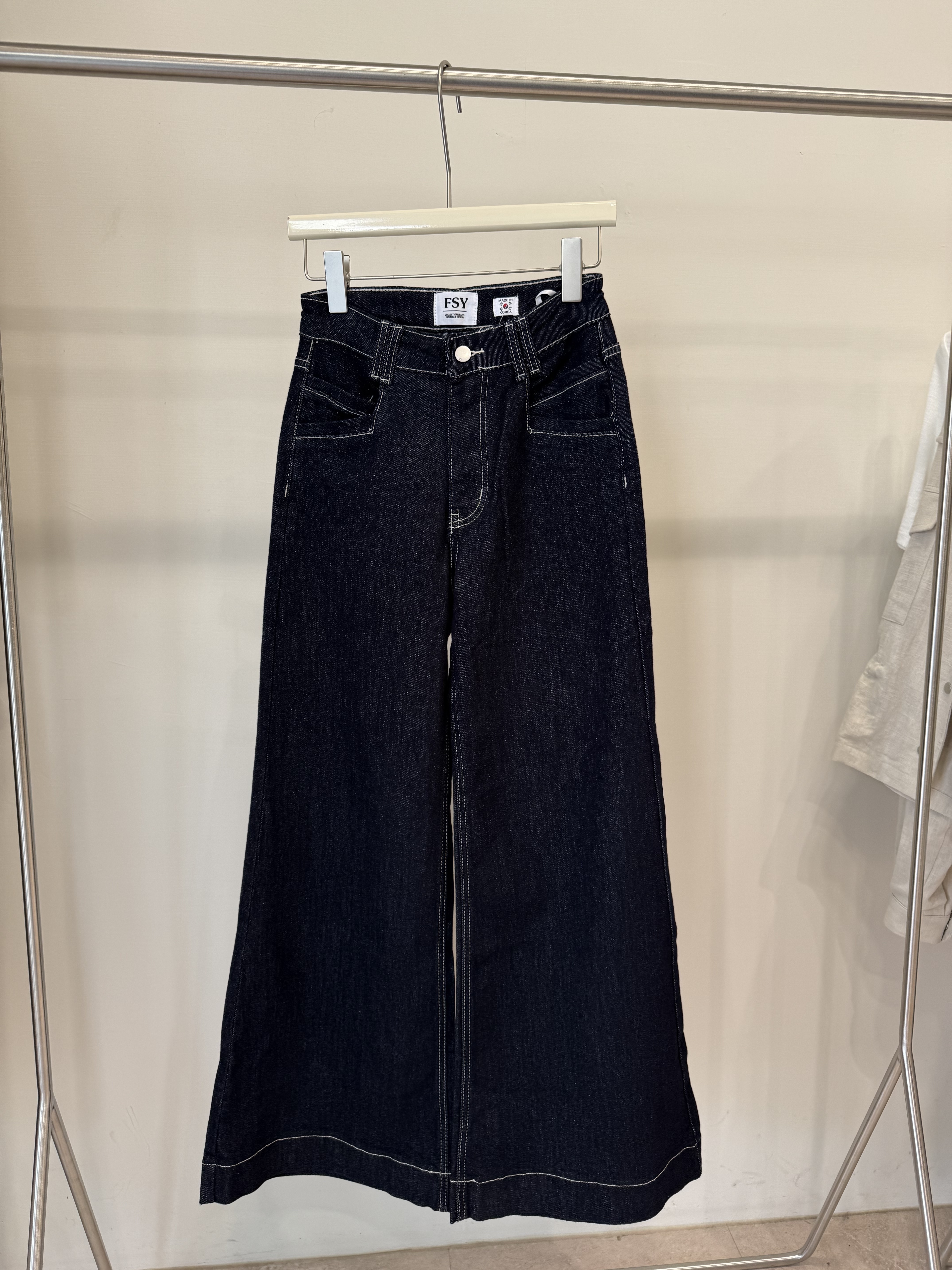 618 深丹寧牛仔寬褲