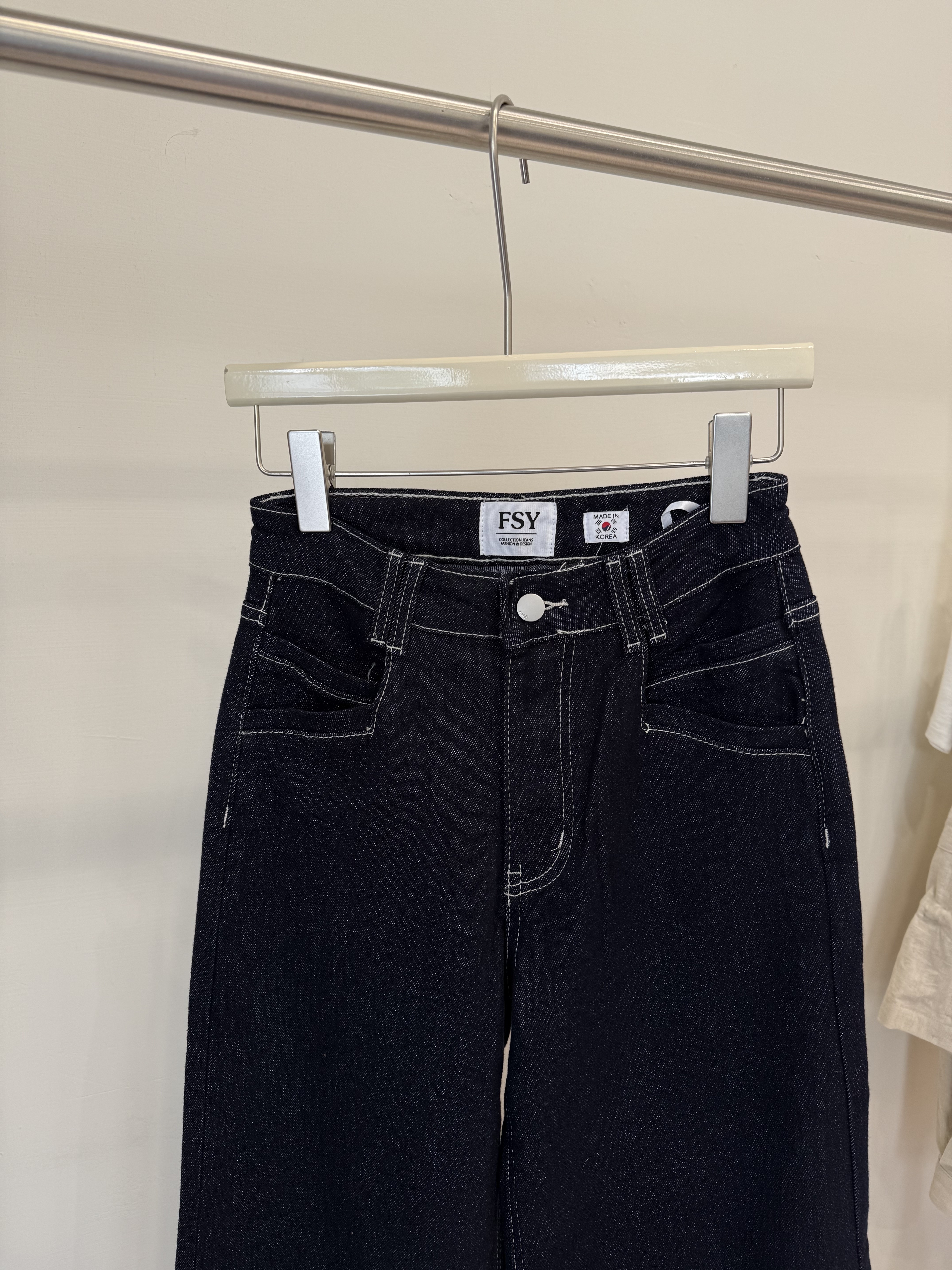 618 深丹寧牛仔寬褲