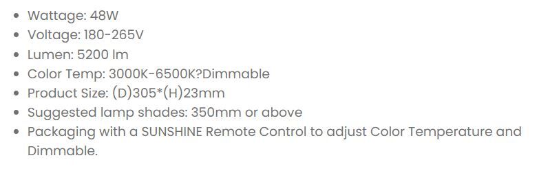 陽光 LMPF48W/3000-6500K 4700LM LED 48W 180-265V 磁性模組吸頂燈
