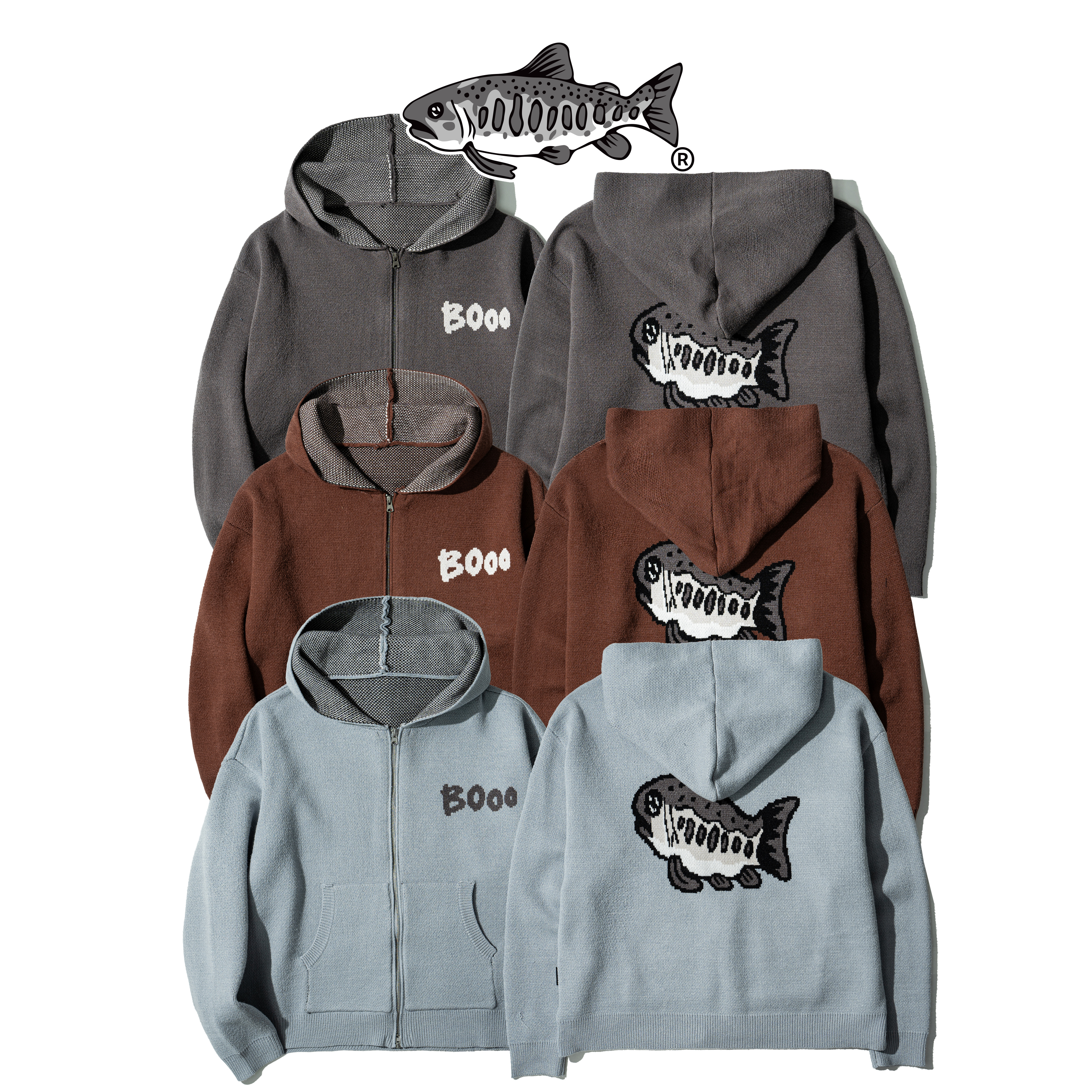 AGILITY CREW Knit Zip Hoodie Vol.3 圖像 鮭魚 連帽外套 [HD-CREW]