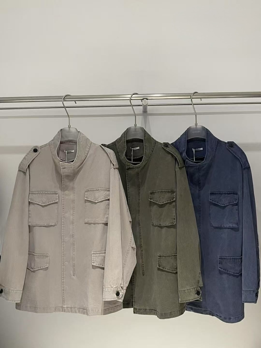 306 繫釦立領寬鬆長版外套