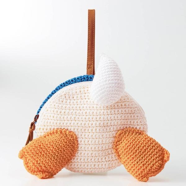 現貨┃日本 Disney 迪士尼 唐老鴨 屁股 手工 編織袋 小物包 化妝包 吊飾