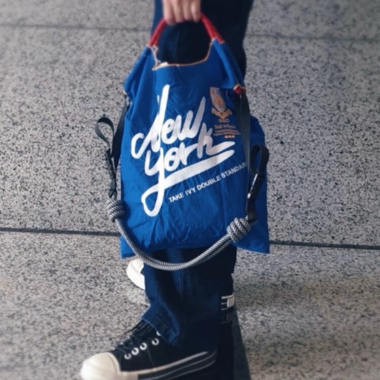 Ball＆Chain 刺繡環保購物袋 M號 - 藍 (040000725106)