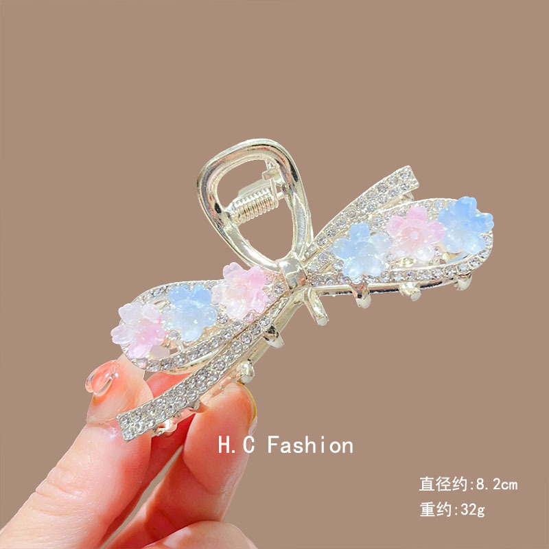 Elegant Sweet Floral Rhinestone Hair Claw