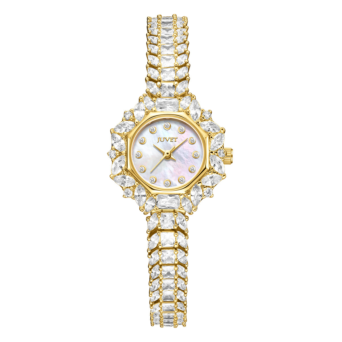 【Juvet爵威】光芒系列 氣質 婉約 典雅 晶鑽 石英 女款 手錶
