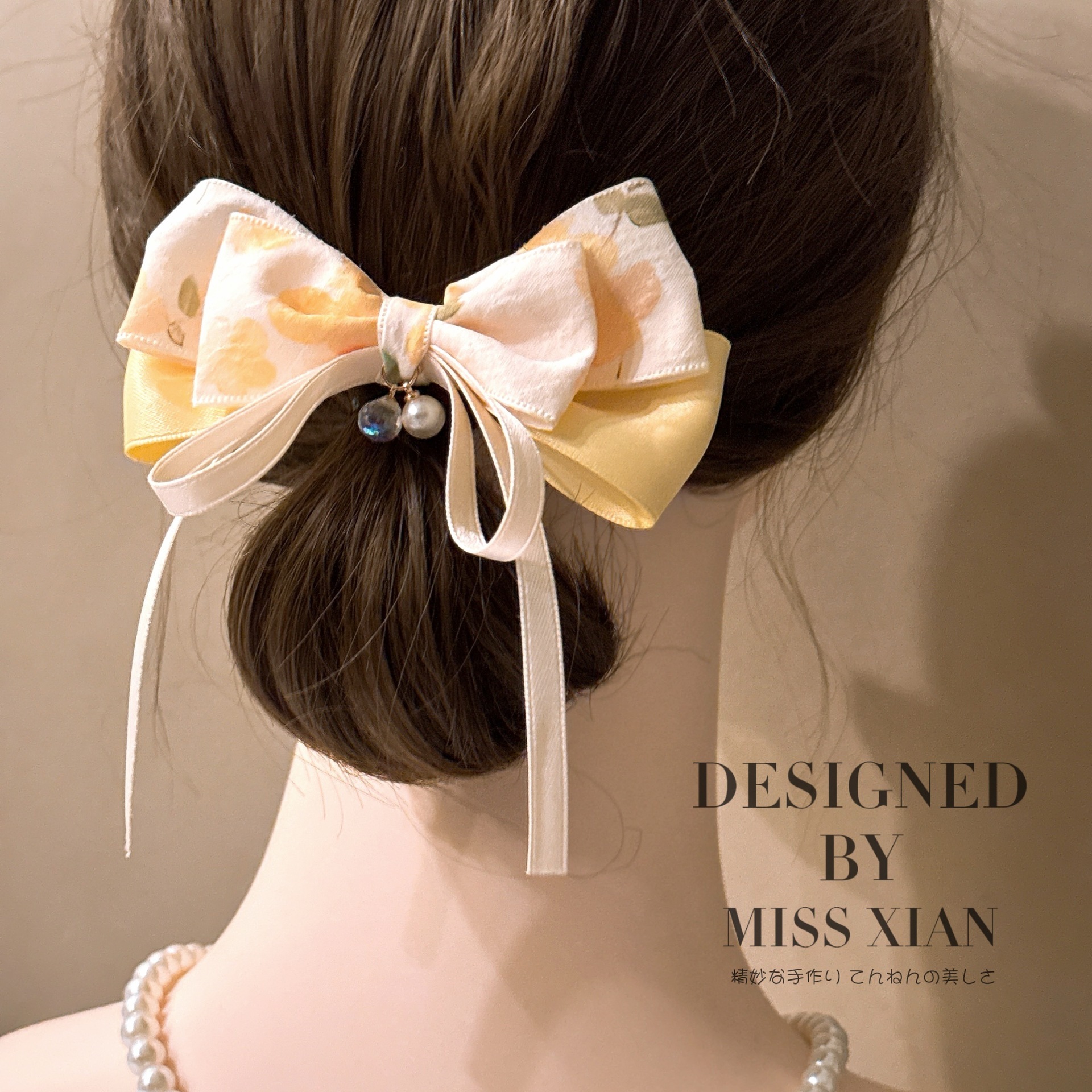 [3 FOR RM10] Sweet Floral Crystal Ribbon Bow