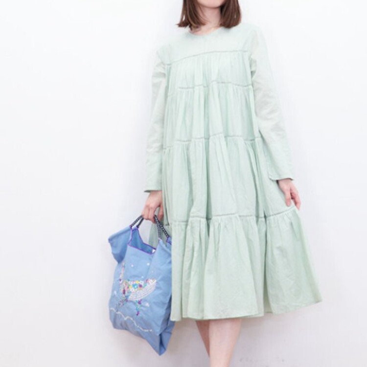 Ball＆Chain 刺繡環保購物袋 M號 - 藍 (30105474)