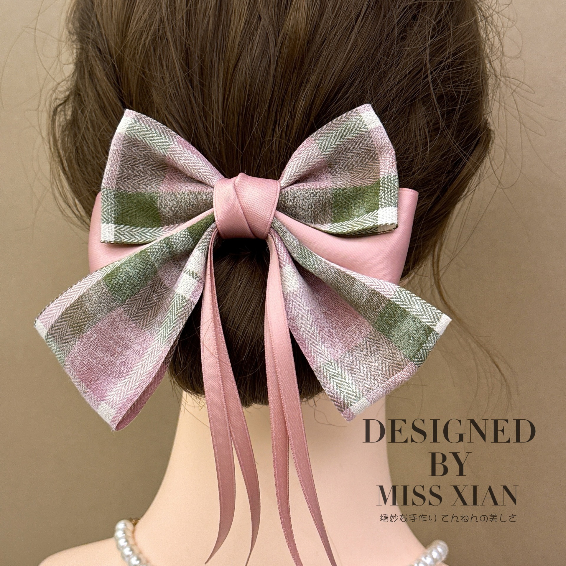 [2 FOR RM10] Vintage Plaid Ribbon Bow