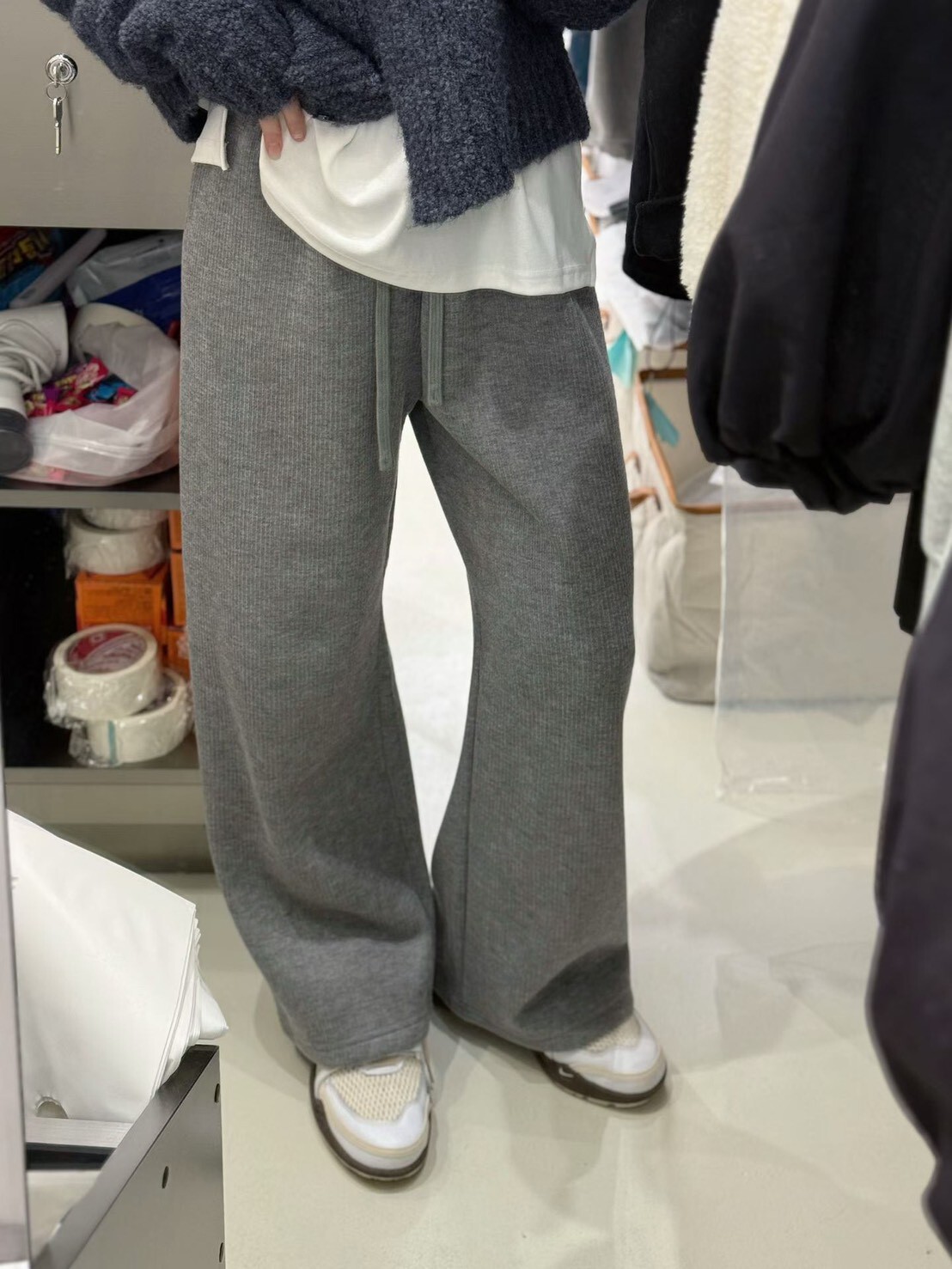 內加絨綁帶休閒褲