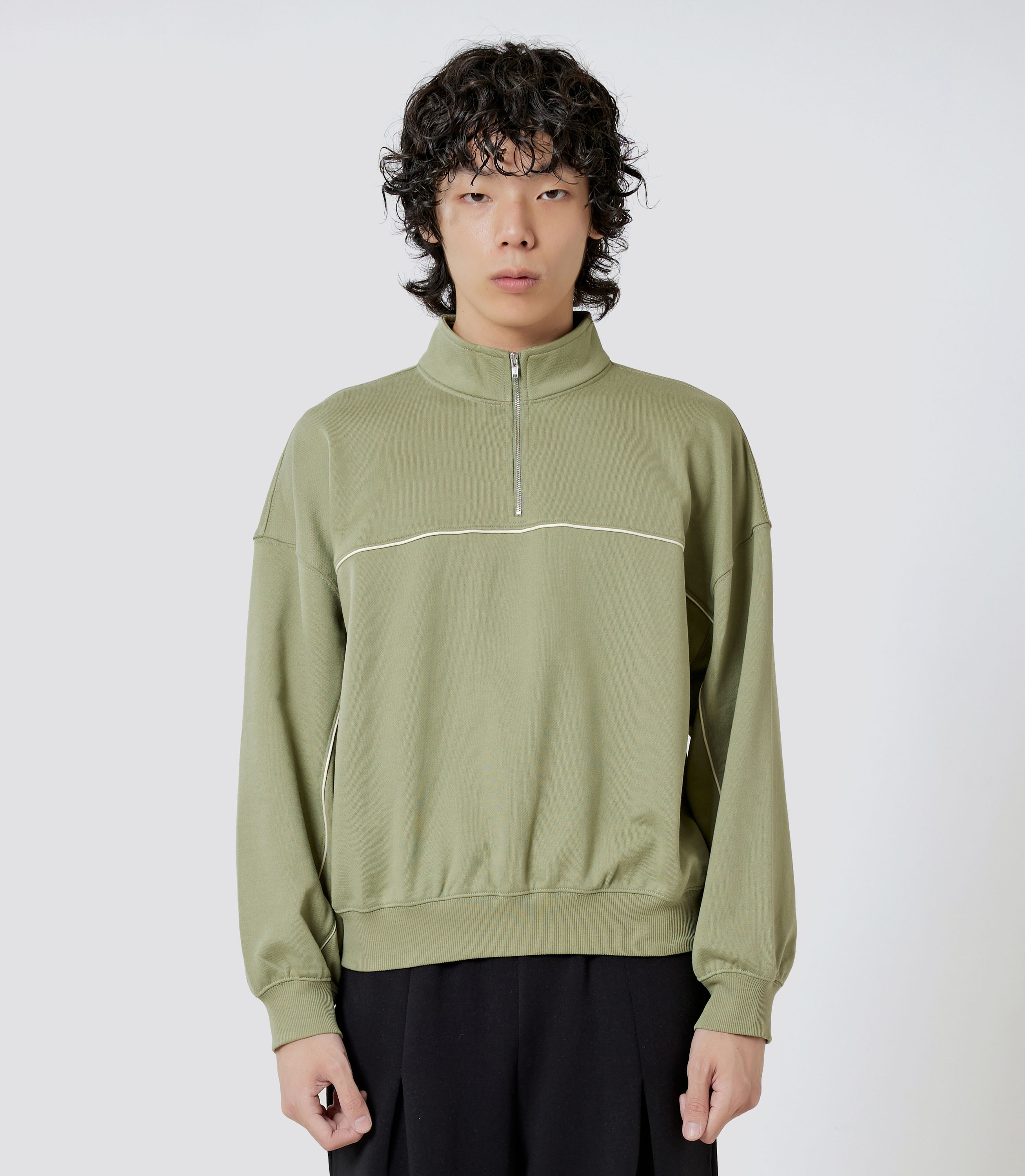 Radiantsphere 中性款 棉質刺繡立領拉鍊衛衣