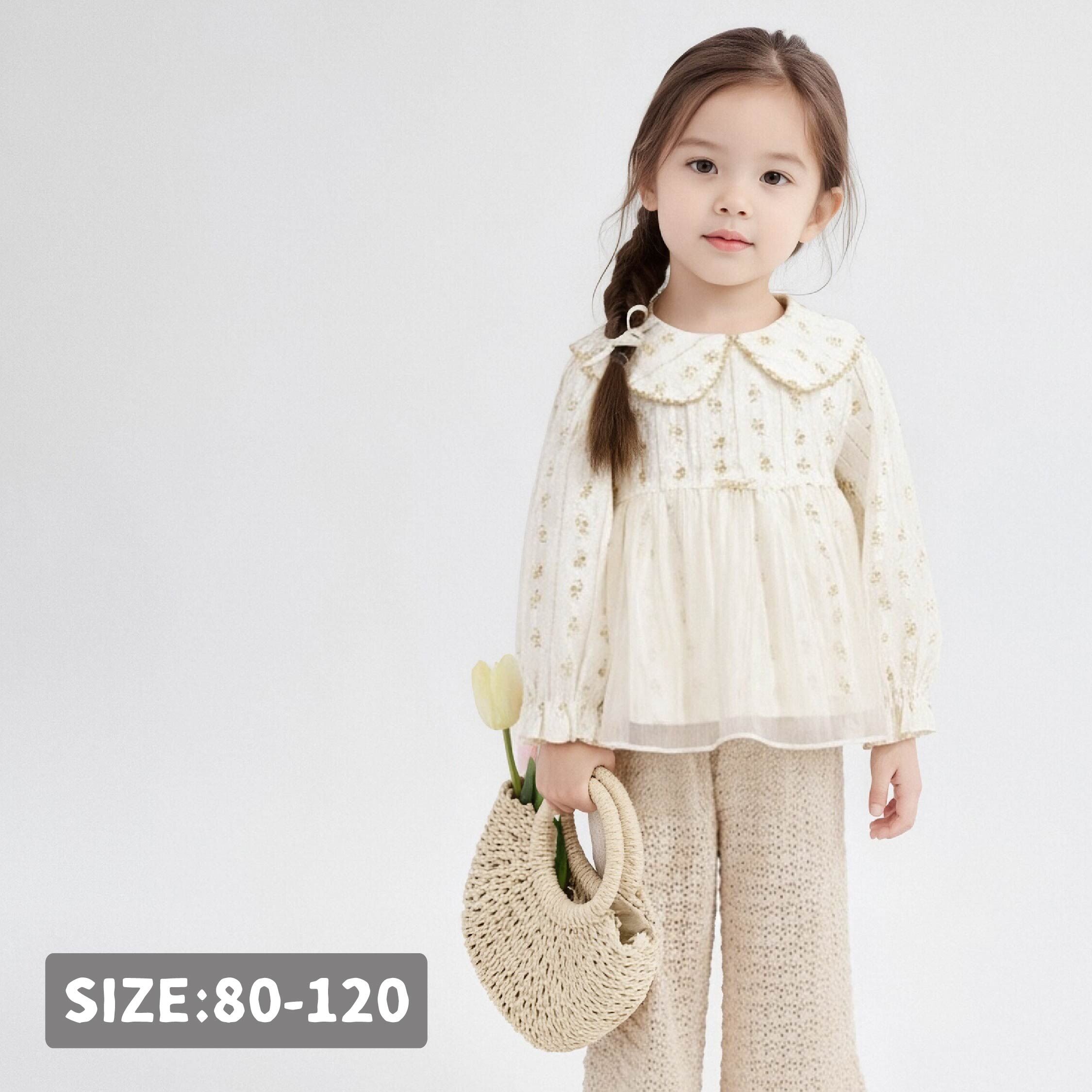 【H55592】典雅小碎花翻領上衣