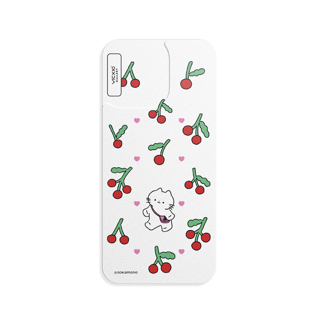 Sokamono  手機背貼膜 / 櫻桃與喵-VC211