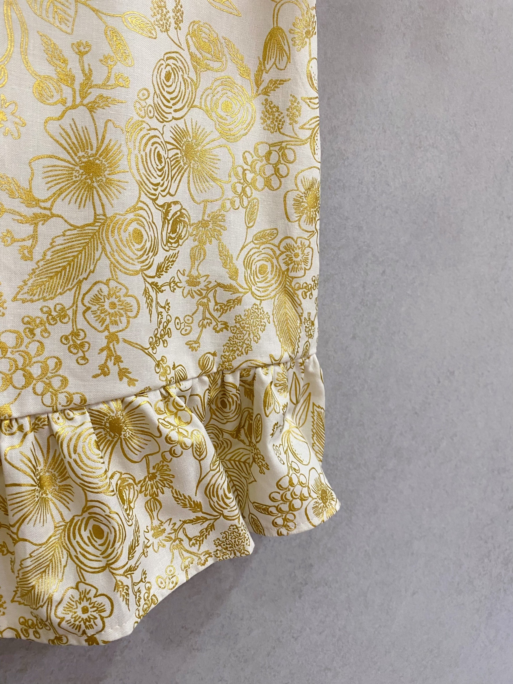 燙金花卉 歐若拉長洋裝(130)