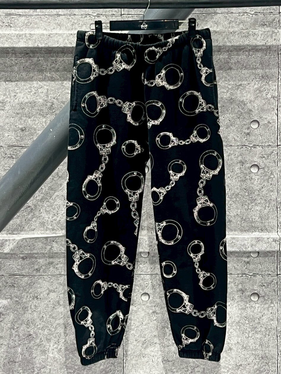 Supreme 絕版款 滿版手銬 背後口袋logo重磅棉長褲