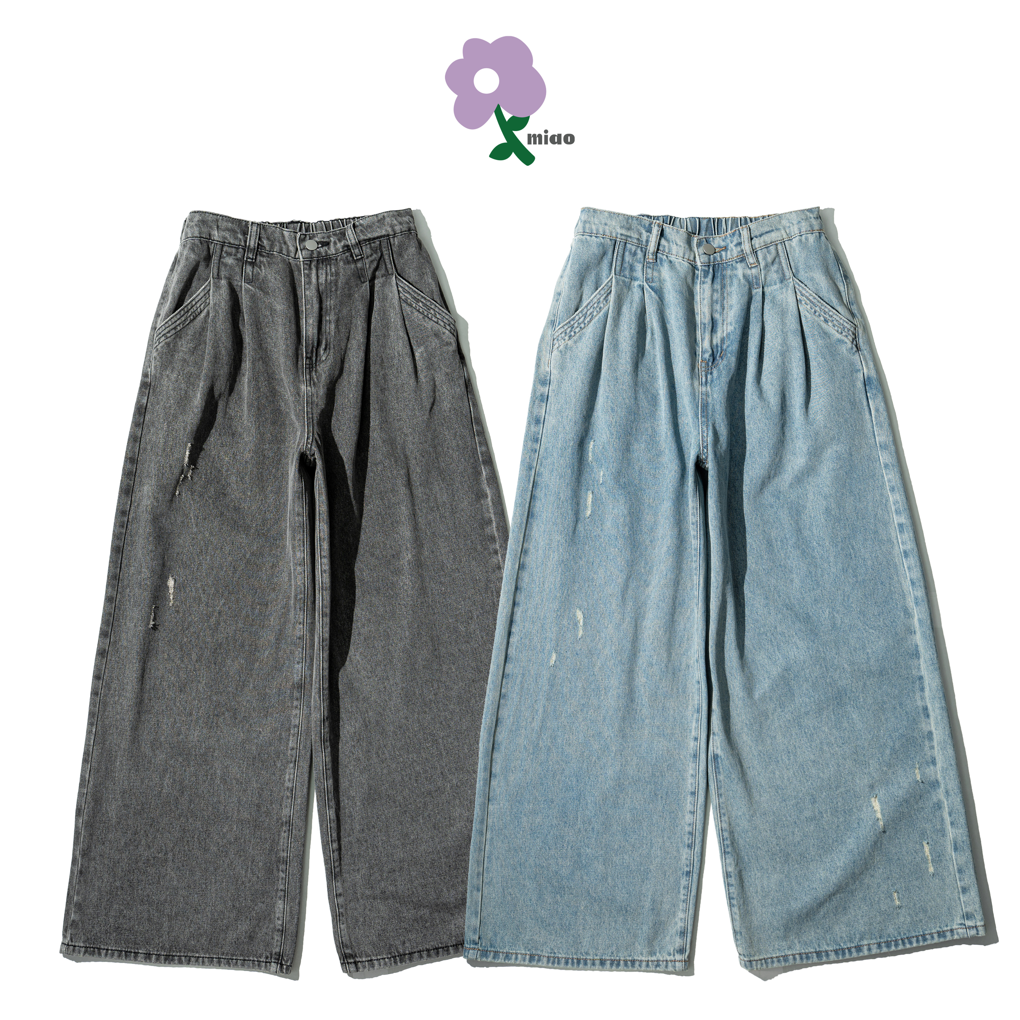 AGILITY MIAO Distressed Denim Jeans 水洗刷破 牛仔長褲 [M-D8]