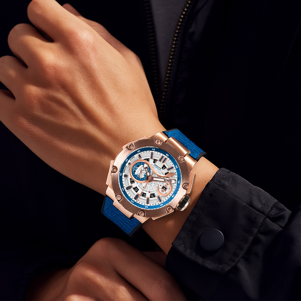 (預購)【NSQUARE】SNAKE KING蛇皇系列 魔幻藍 立體 蟒蛇紋 機械 腕錶 G0471-N10.10