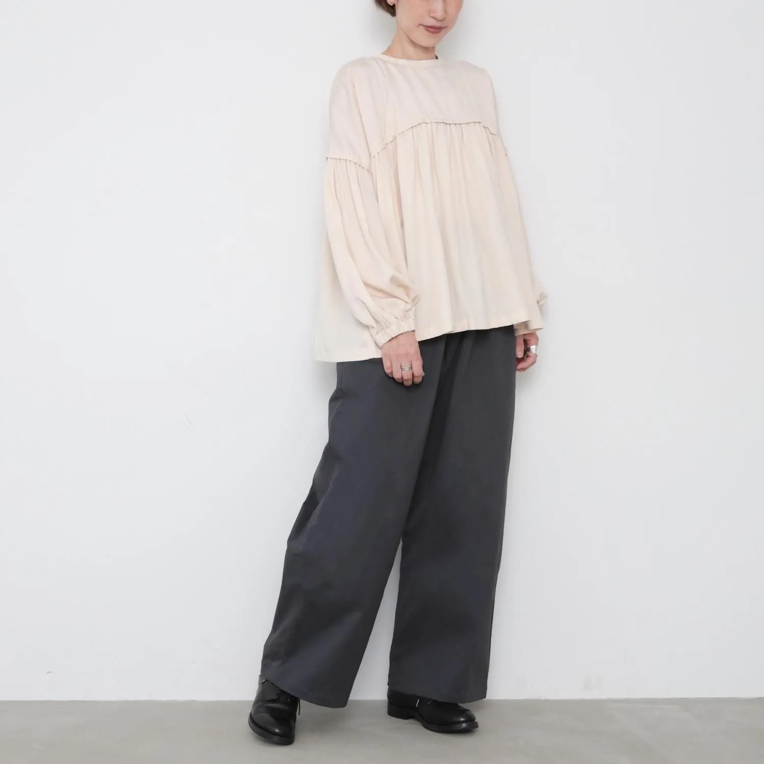 OMAKE.jp 澎袖百褶上衣BaoBlouse 奶油