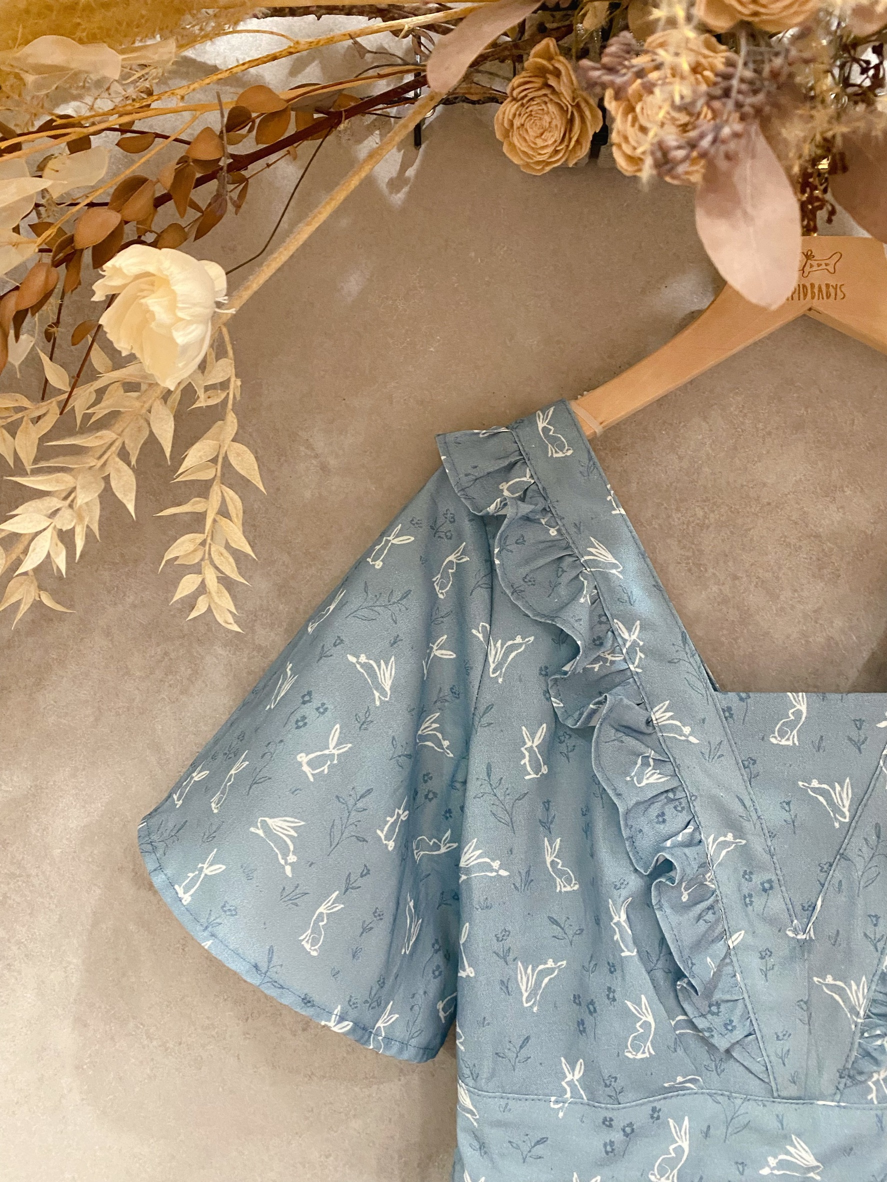 藍兔兔 甜心短袖短洋裝（S）