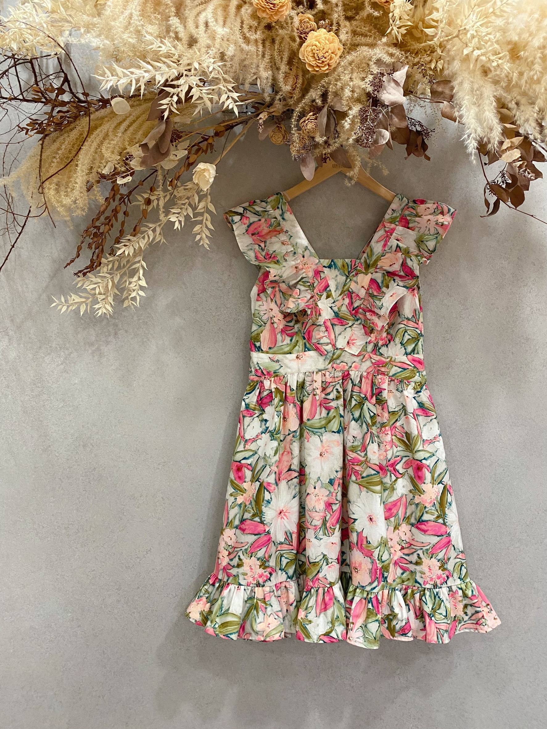 熱情花卉 甜心背心短洋裝（M）