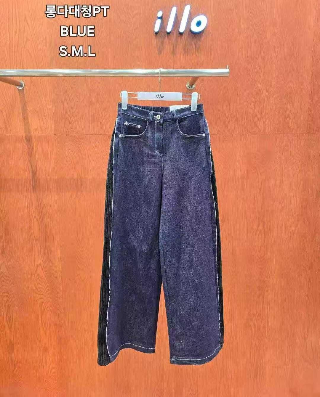 IO5102 破損拼接原色牛仔褲(S/M/L)