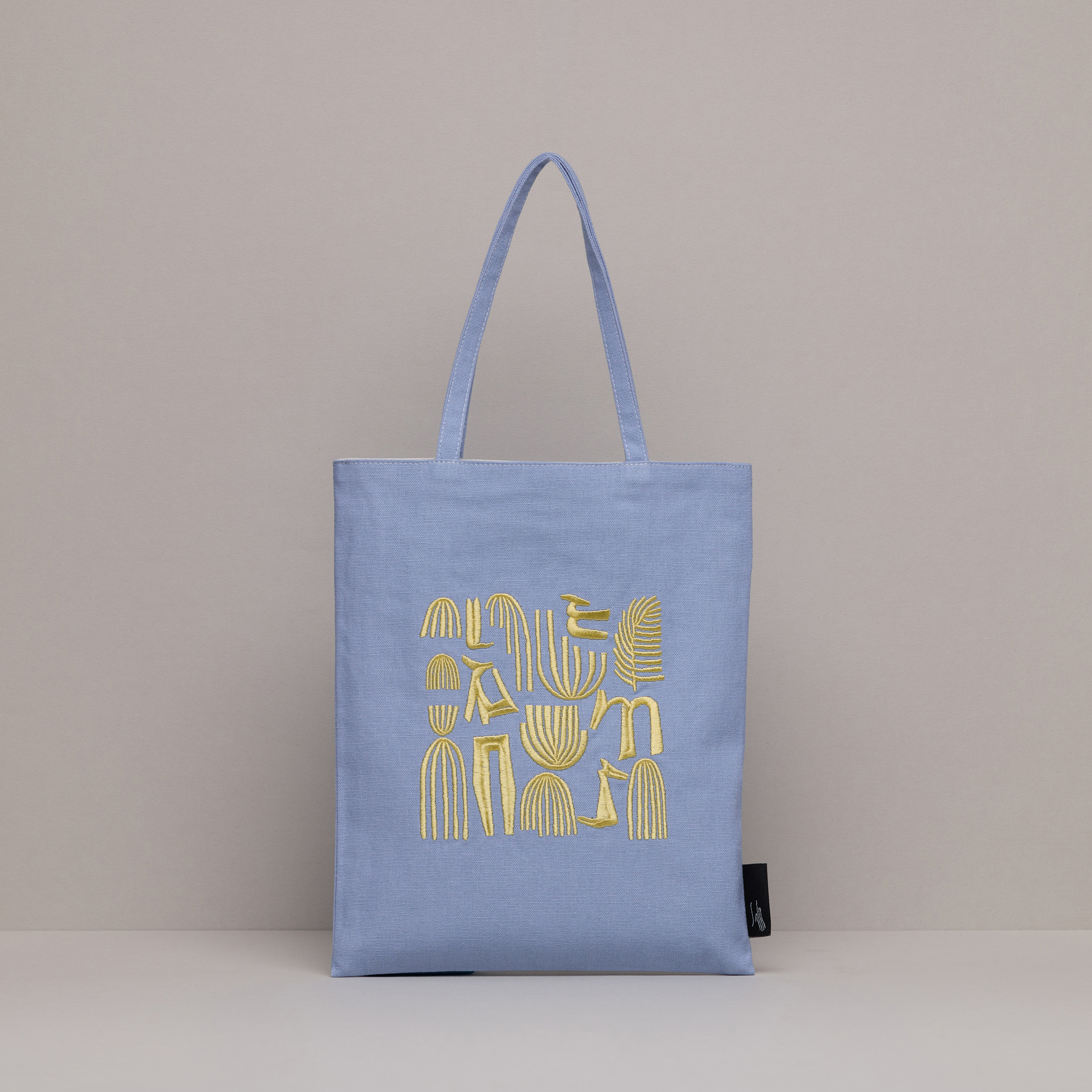 刺繡小提袋 / 水藍