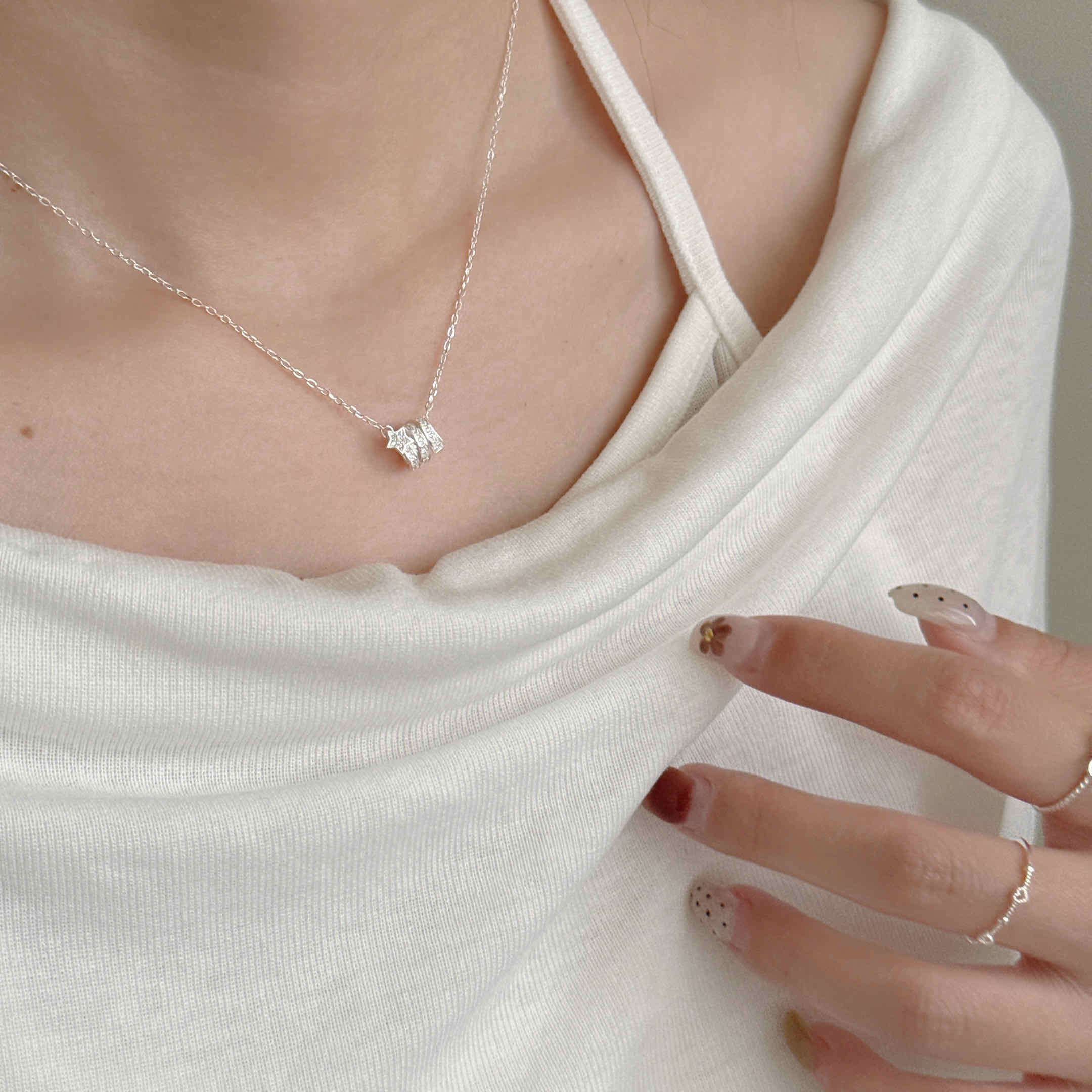 🇰🇷925 silver 捲捲流星項鍊