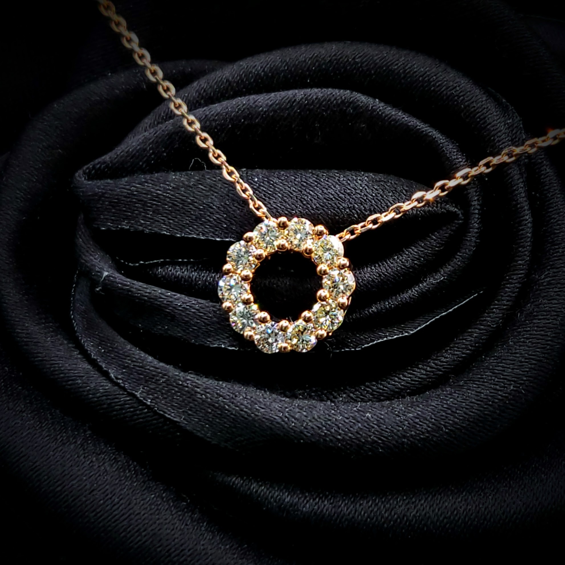 18K Rose Gold 0.51ct Diamond Pendant