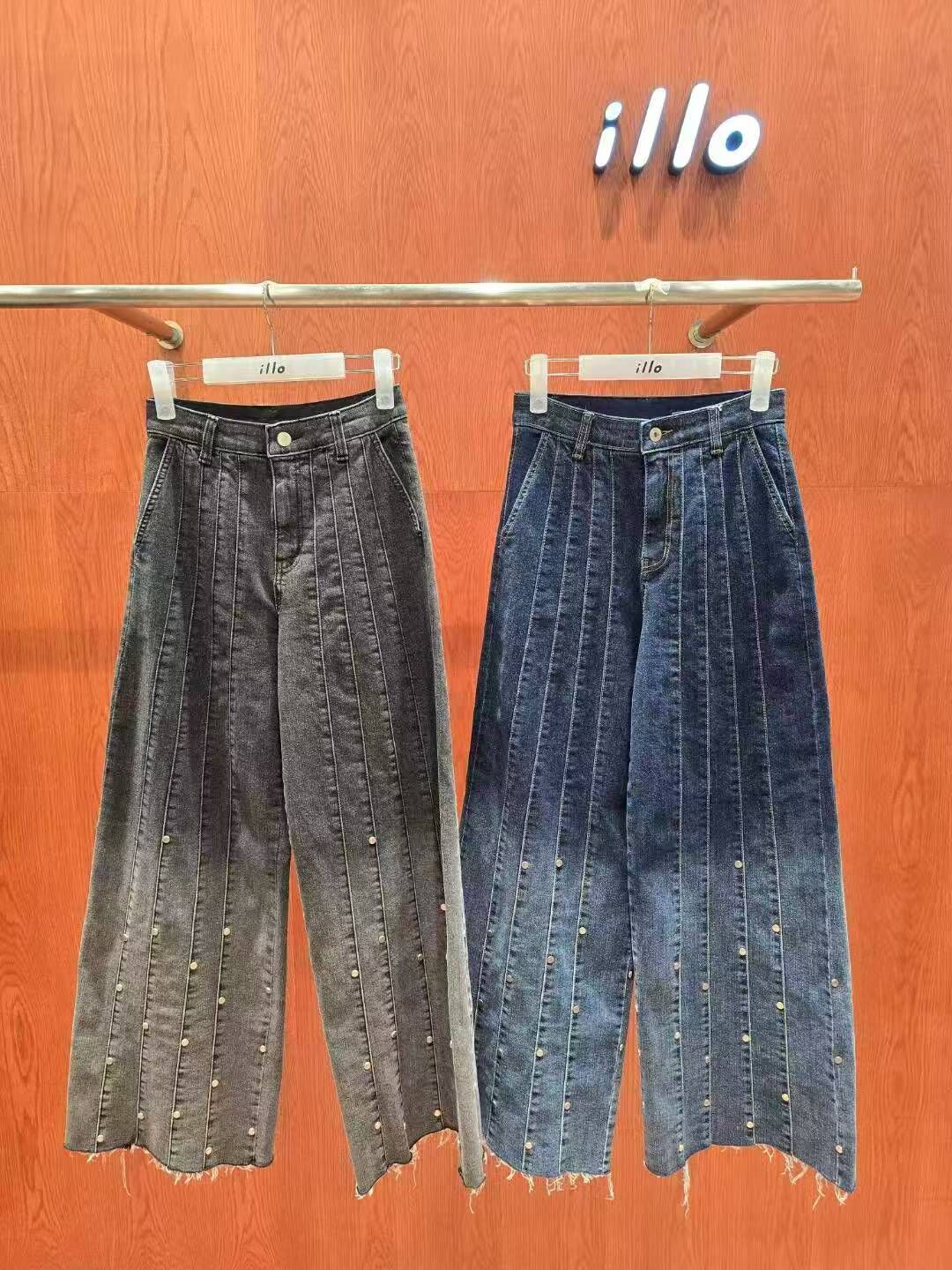 IO5108 直車線漸變洗水牛仔褲(S/M/L)