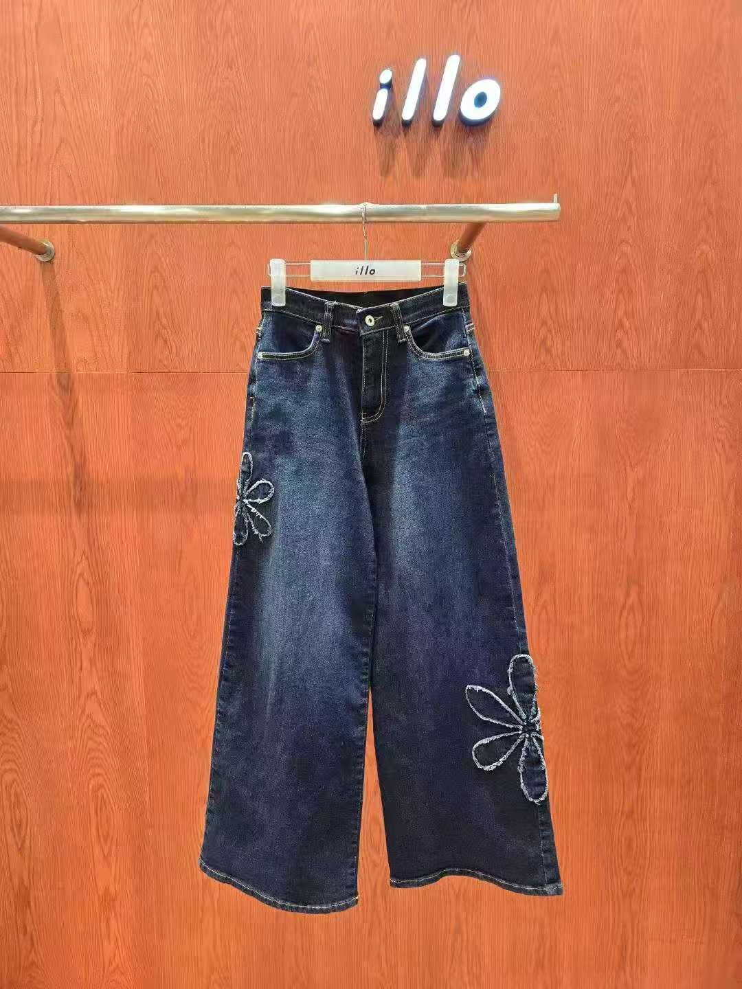 IO5109 花花刺繡牛仔褲(S/M/L)