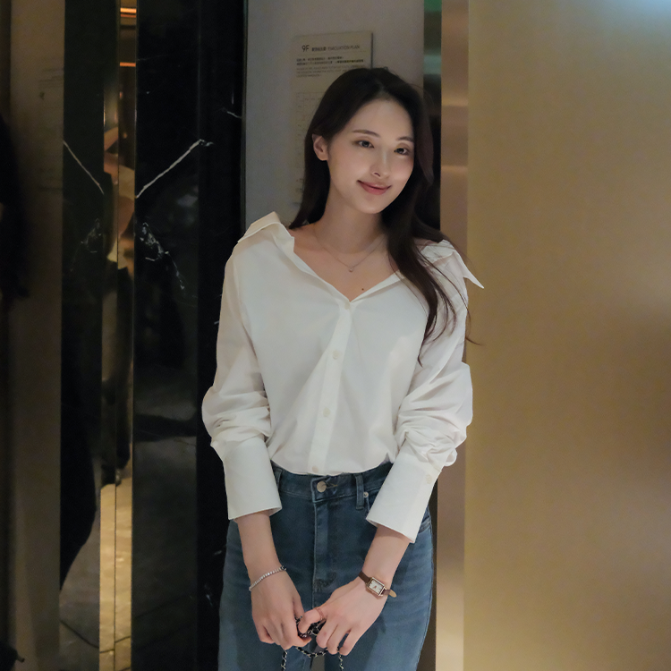 🚀當日出貨 【🌸早春新品 】Hermosa V領知性歐膩襯衫 ( 2 colors)