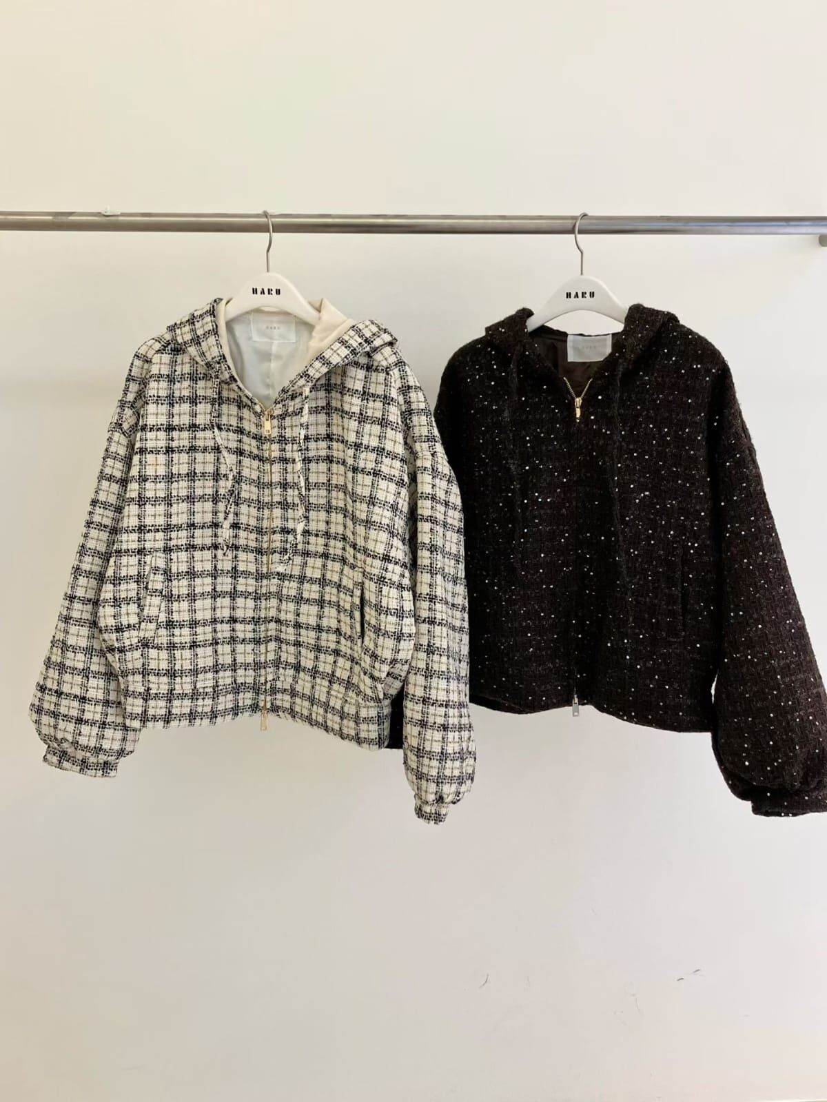 HU5118 小香風連帽拉鏈外套