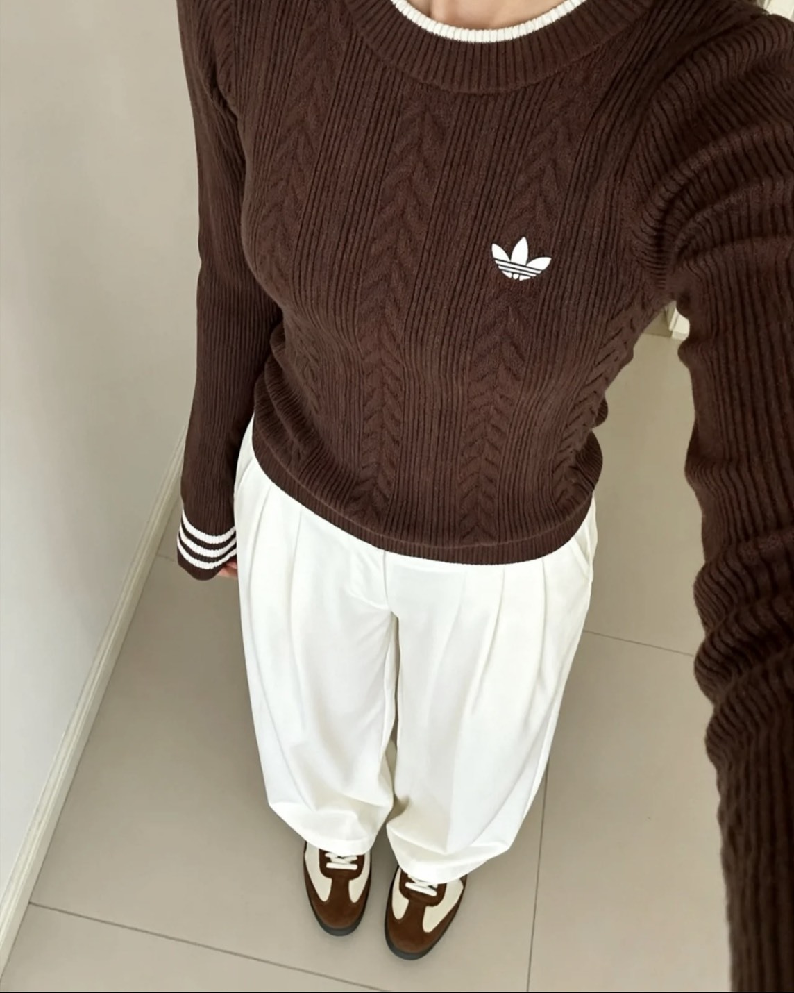 【預購】ADIDAS ORIGINALS W 針織毛衣 棕色 KS5966