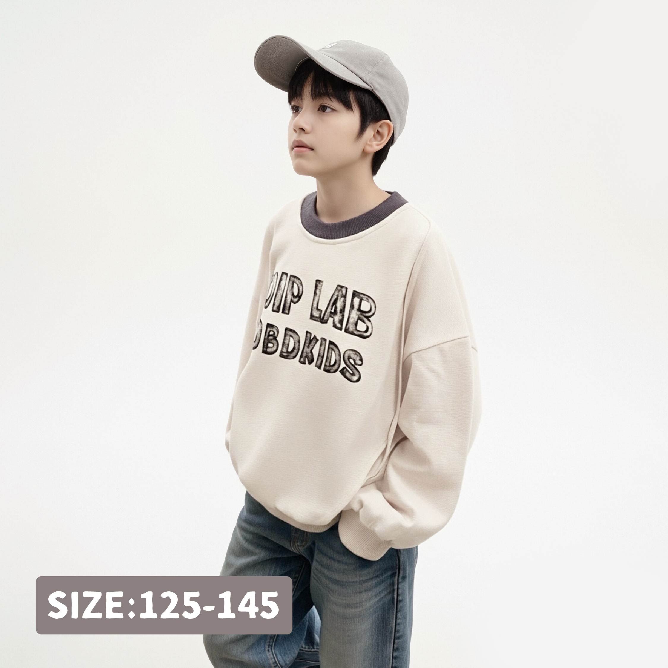 【H55600】斑駁英字立體剪裁圓領上衣