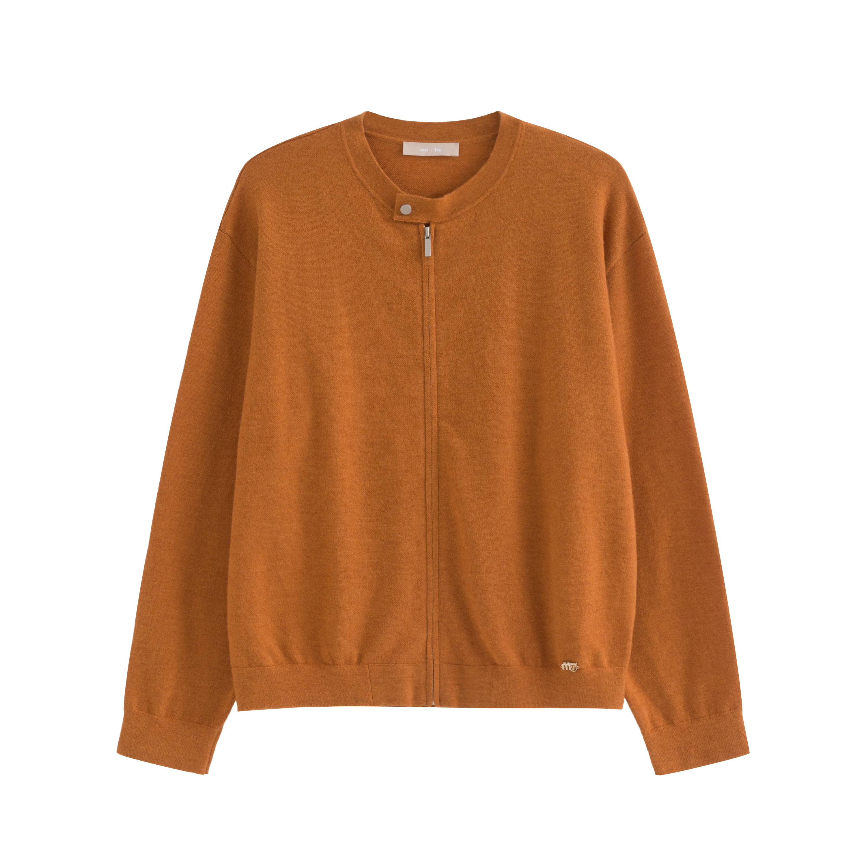 mi-tu 圓領拉鏈針織衫